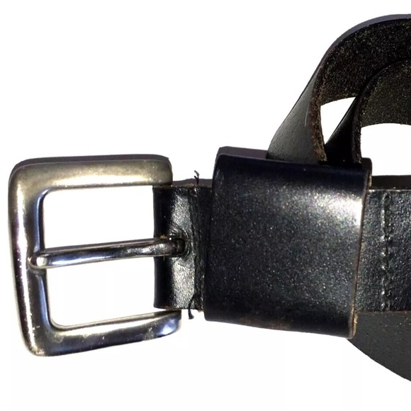 Leather Belt, Vintage Saddle Leather Unique Design Mens L - Picture 2 of 3